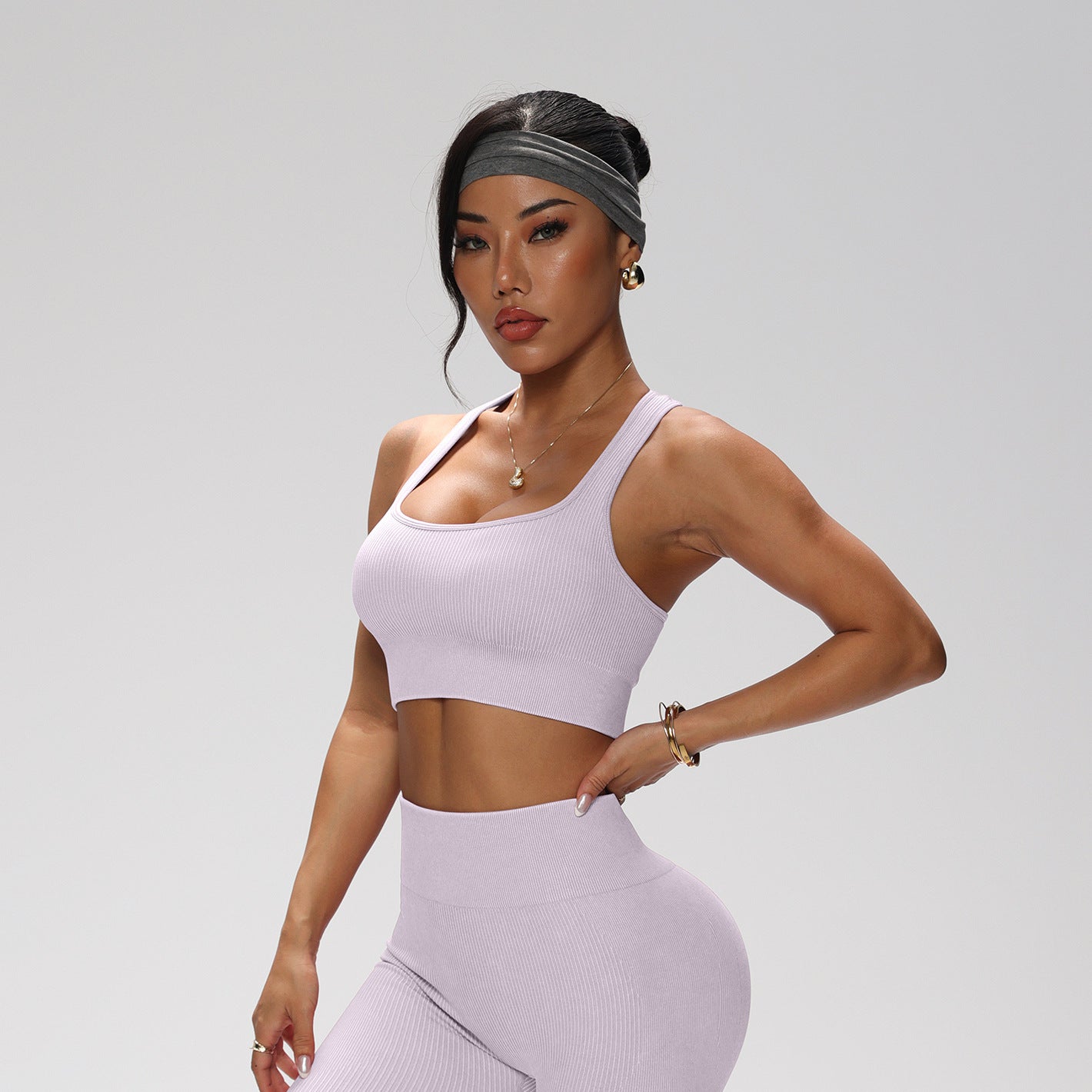 Conjunto de yoga de secado rápido: bra deportivo, chaleco, leggings