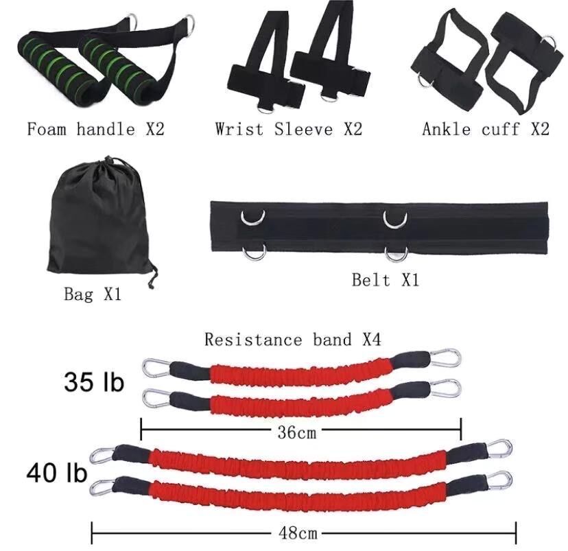 Dispositivo de entrenamiento de fuerza para boxeo (brazos y piernas) – resistencia elástica