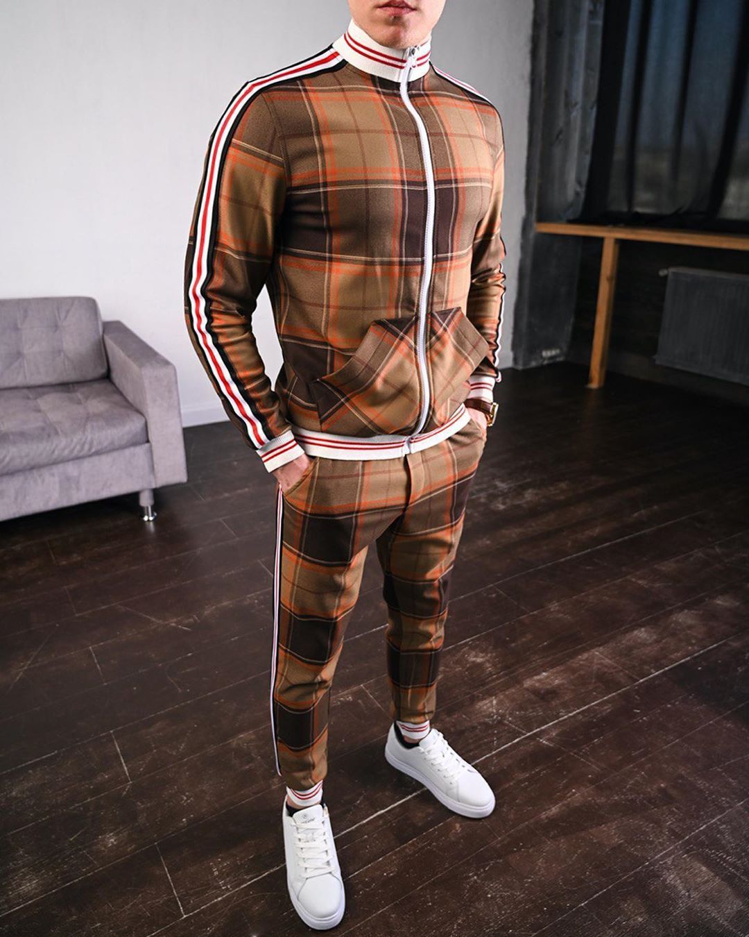 Conjunto deportivo casual para hombre (tallas grandes, 2 piezas)