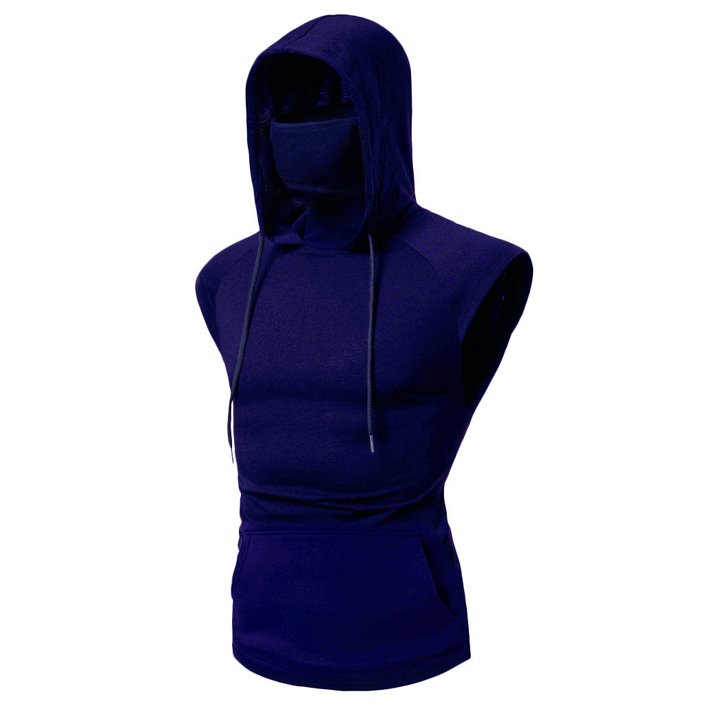 Chaleco deportivo con capucha para hombre (sin mangas)