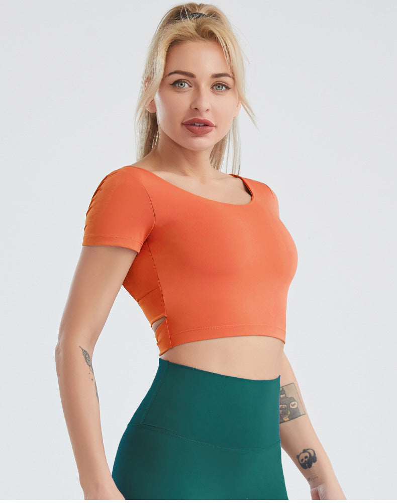 Conjunto de yoga para mujer: top espalda descubierta + leggings tiro alto (realce de glúteos)