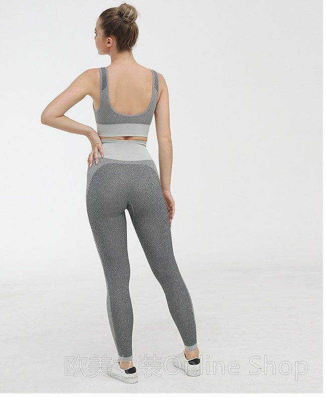 Conjunto de Yoga Deportivo Femenino sin Costuras Absorbente