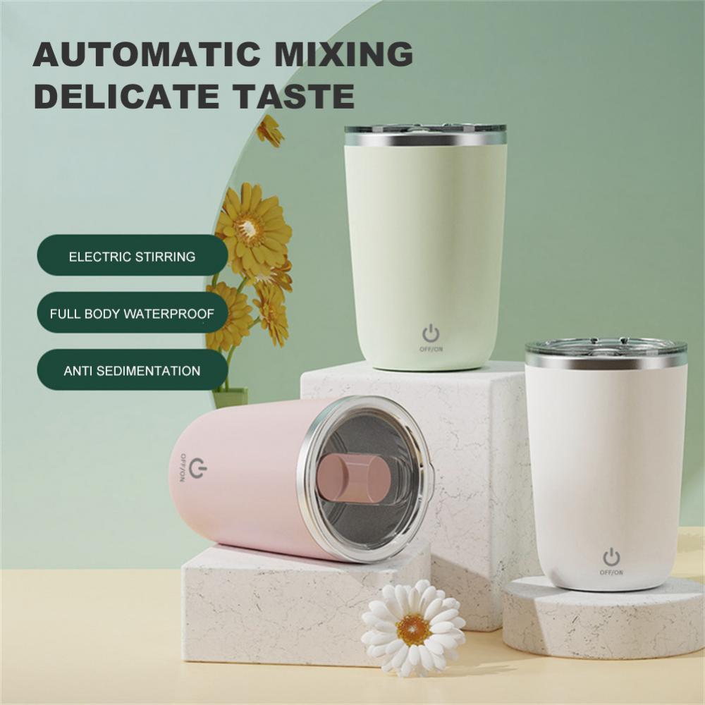 Taza automezcladora magnética 350 ml (acero inoxidable, eléctrica)