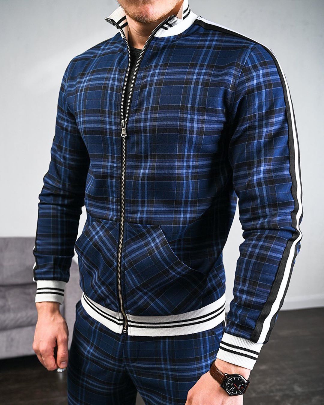 Conjunto deportivo casual para hombre (tallas grandes, 2 piezas)