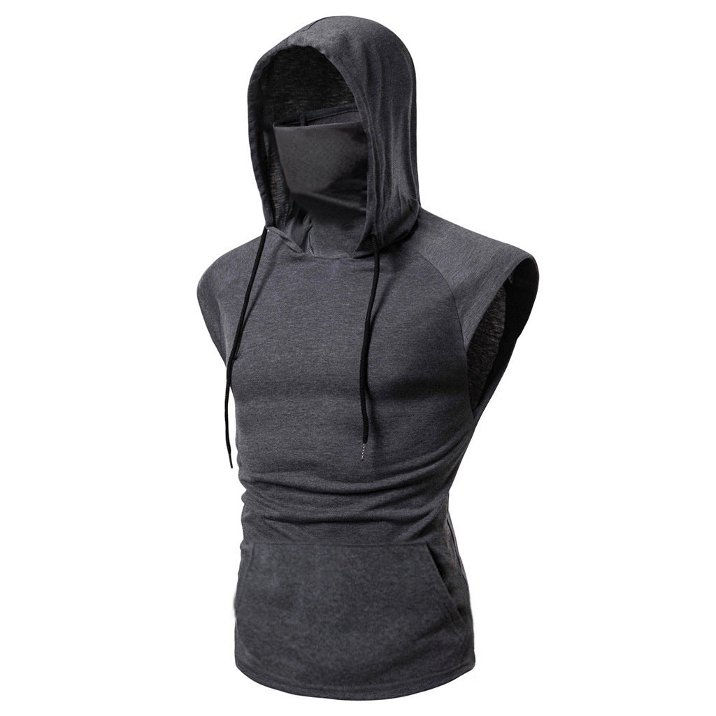 Chaleco deportivo con capucha para hombre (sin mangas)