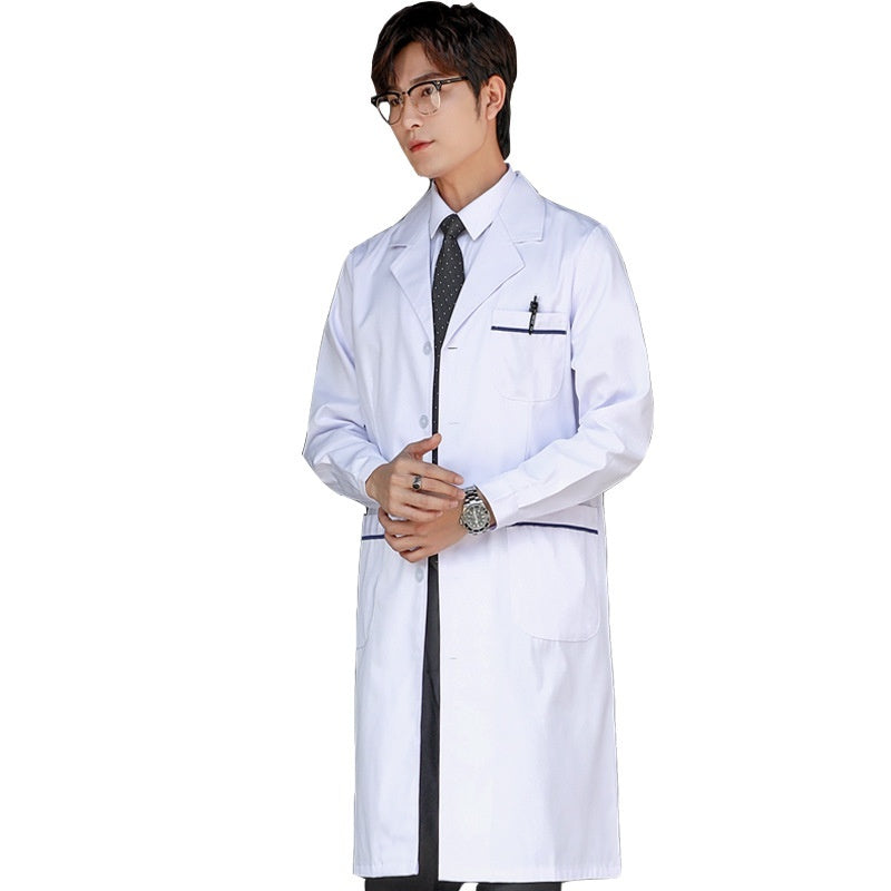 Bata médica unisex blanca (manga larga)