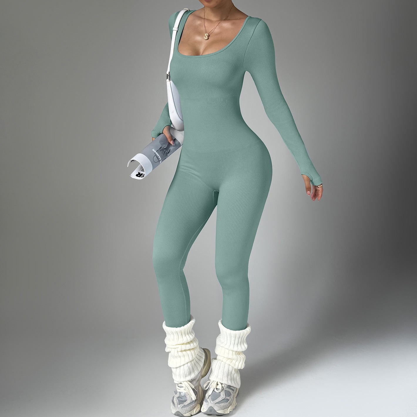 Body deportivo de manga larga (secado rápido, ajuste ceñido) – yoga/fitness