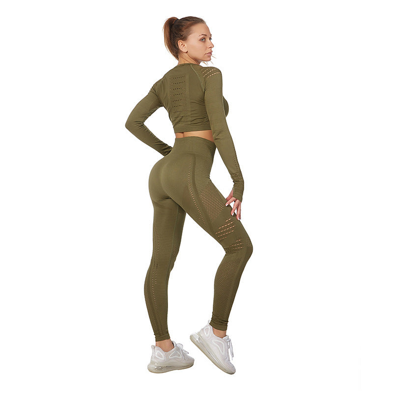 Conjunto de yoga elástico y de secado rápido