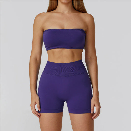 Conjunto Fitness de Yoga con Espalda Calada y Cintura Alta