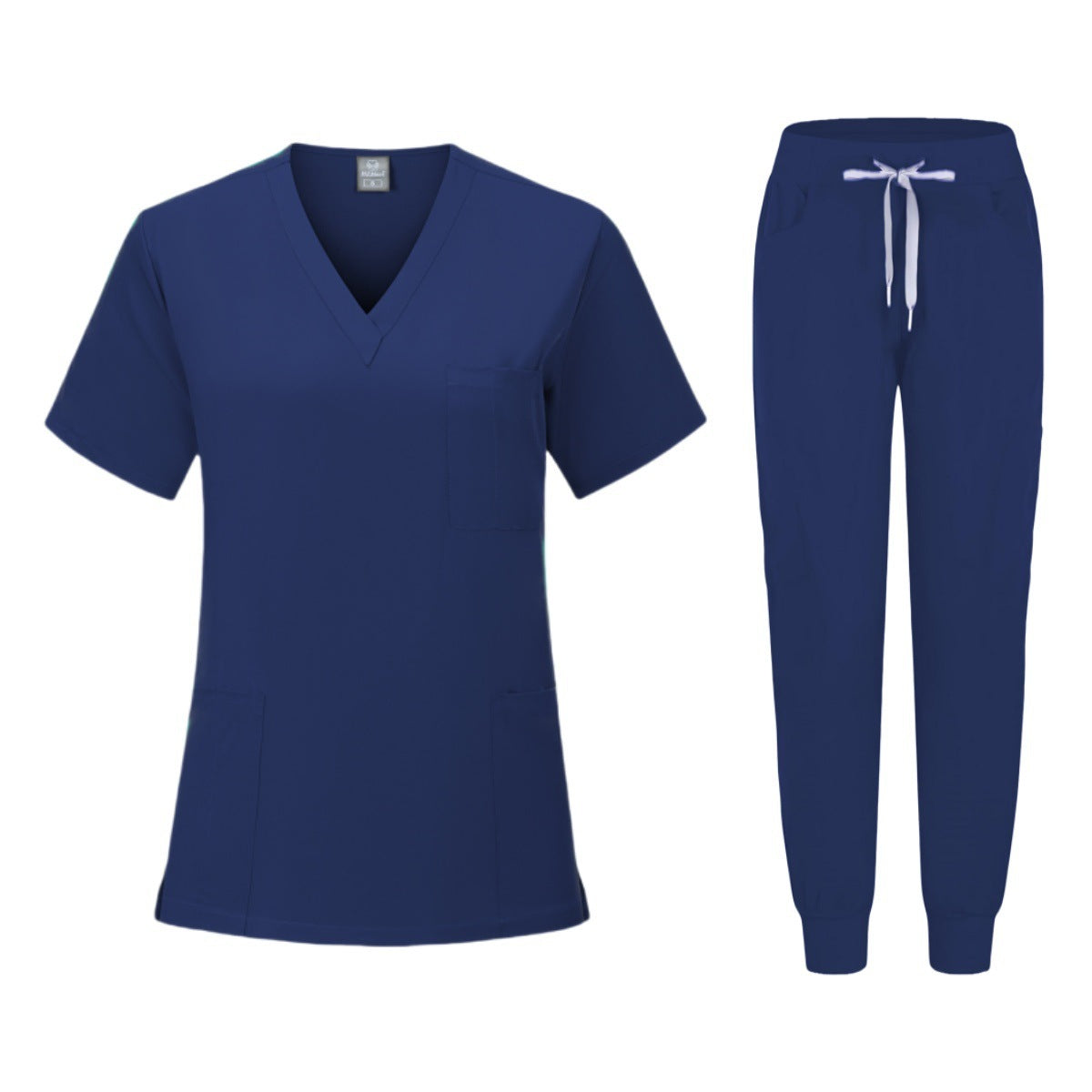 Pijama médico mujer (scrub) de manga corta — elástico y de secado rápido