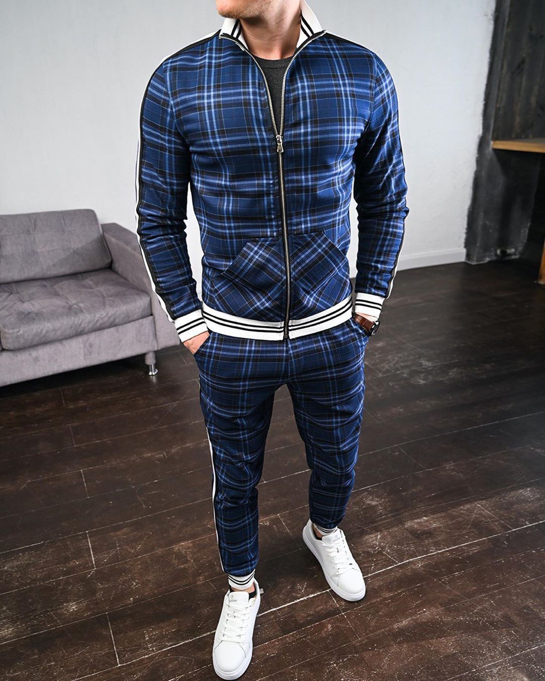 Conjunto deportivo casual para hombre (tallas grandes, 2 piezas)