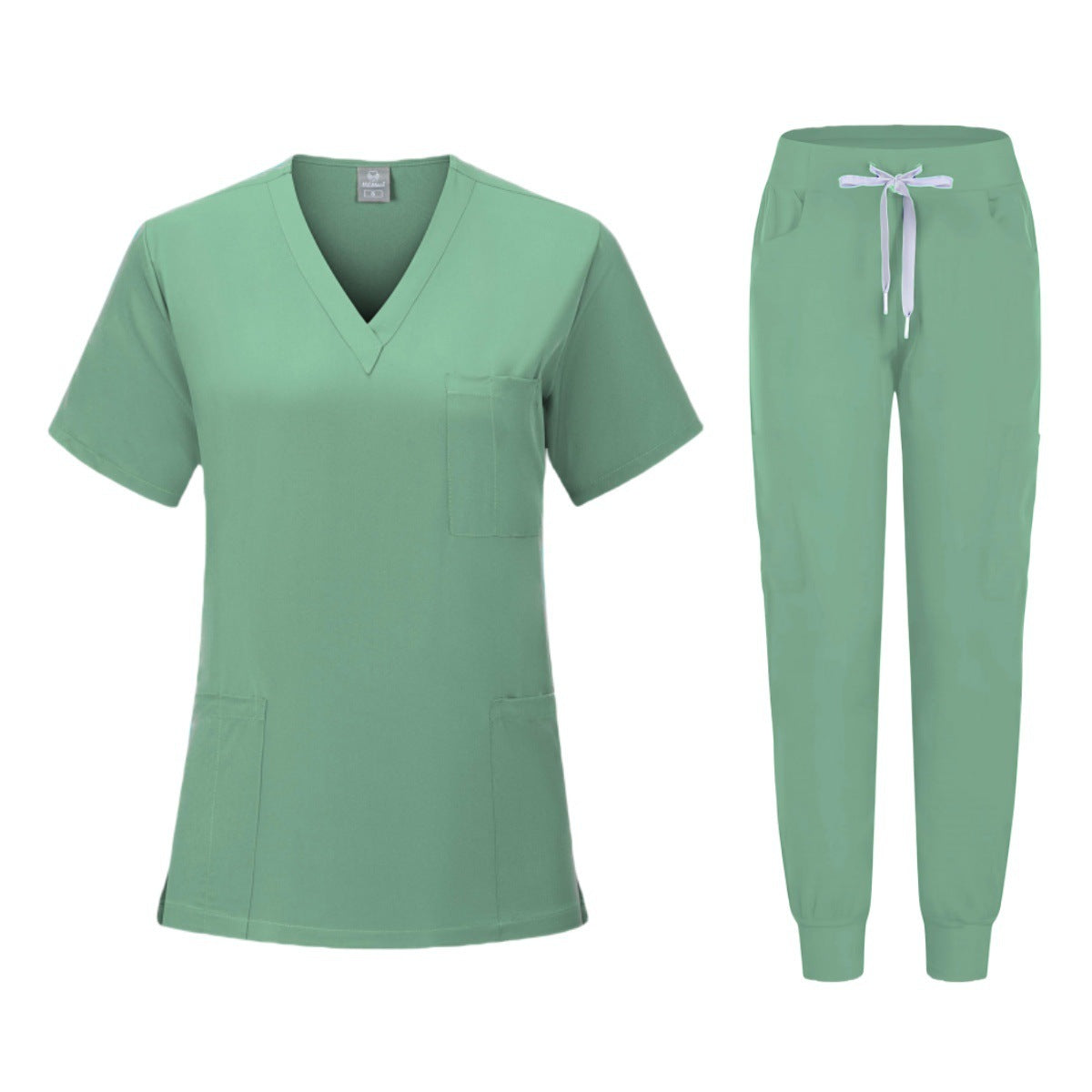 Pijama médico mujer (scrub) de manga corta — elástico y de secado rápido