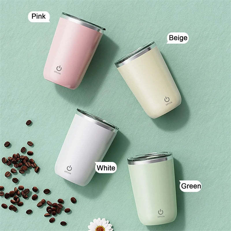 Taza automezcladora magnética 350 ml (acero inoxidable, eléctrica)