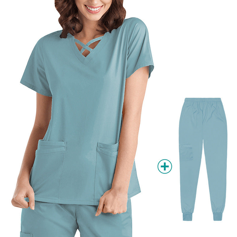 Ropa Médica Elástica Femenina de Secado Rápido para Odontología