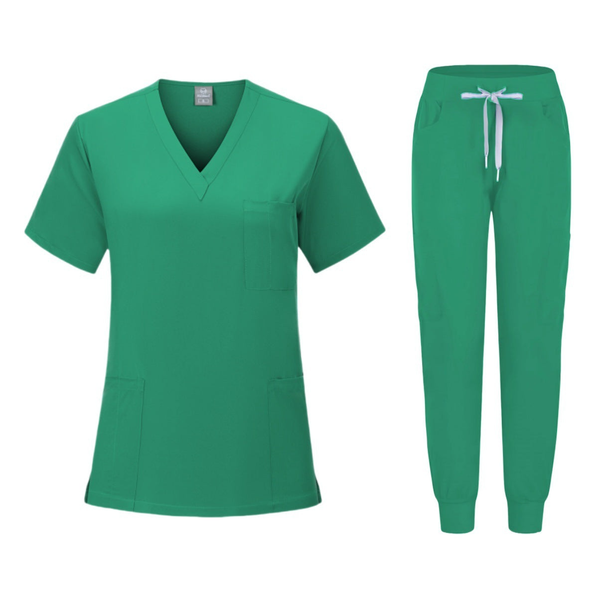 Pijama médico mujer (scrub) de manga corta — elástico y de secado rápido