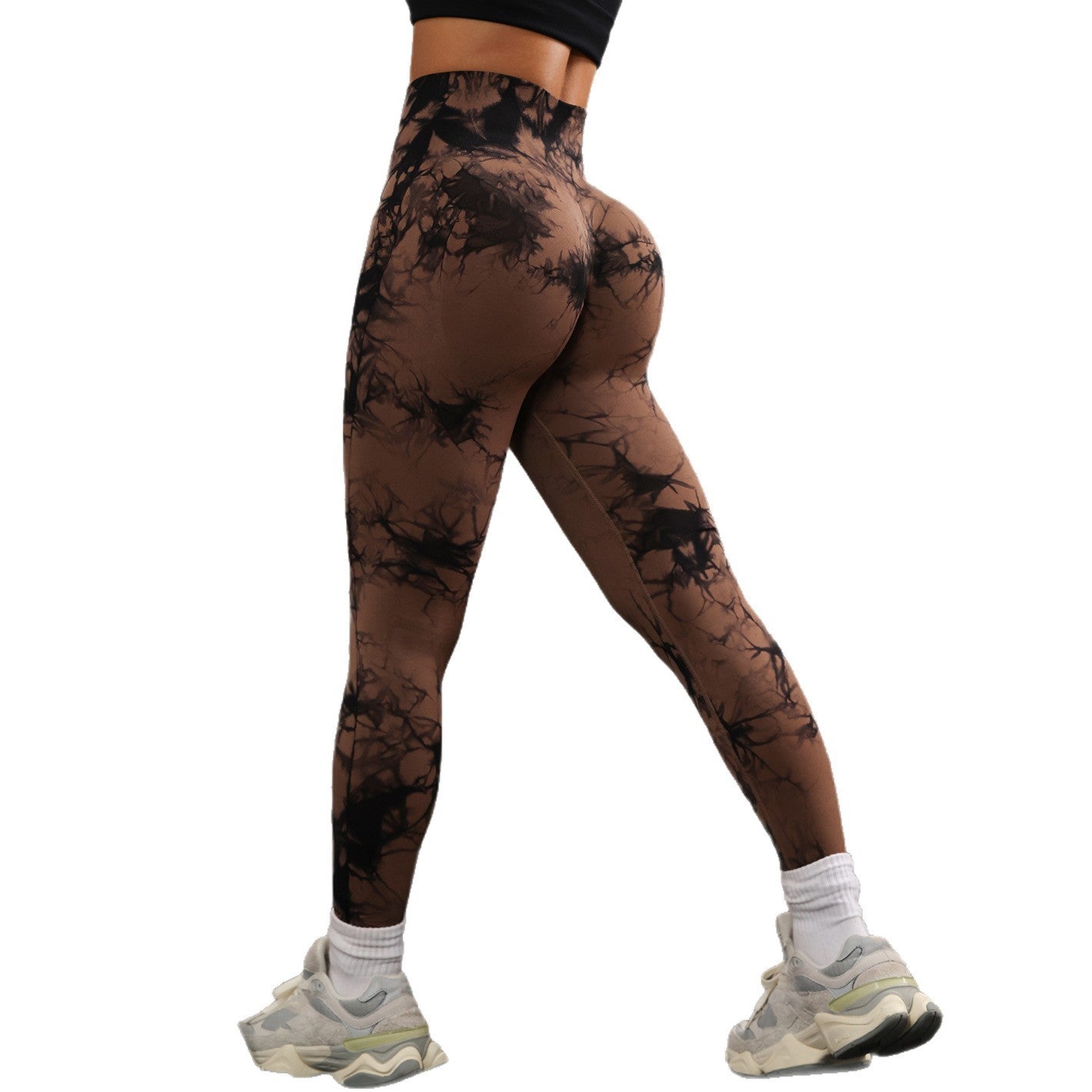 Leggings de yoga de tiro alto tie-dye (ajustados y transpirables)