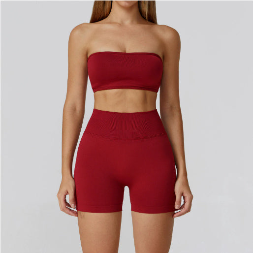 Conjunto Fitness de Yoga con Espalda Calada y Cintura Alta
