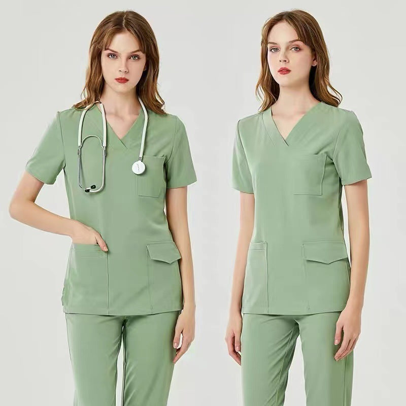 Pijama médica para hombre y mujer de quirófano (manga corta) – Bata y pantalón