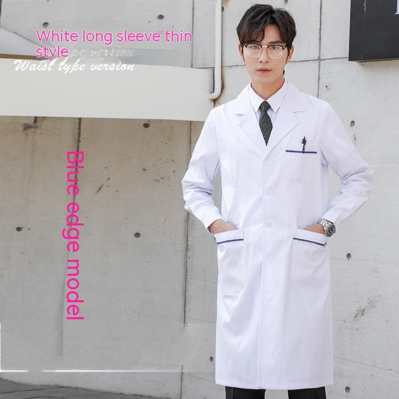 Bata médica unisex blanca (manga larga)