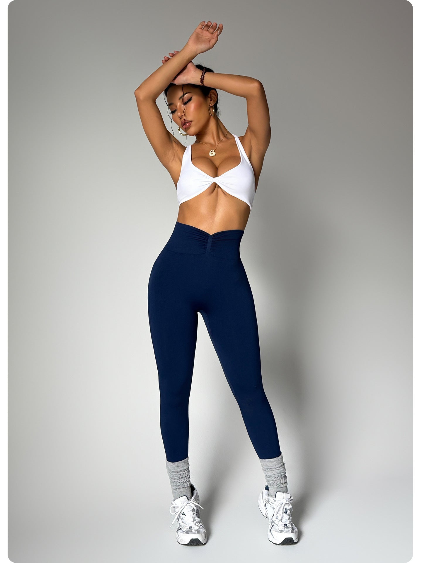 Leggings de yoga para mujer sin costuras (tiro alto, secado rápido, realce de glúteos)