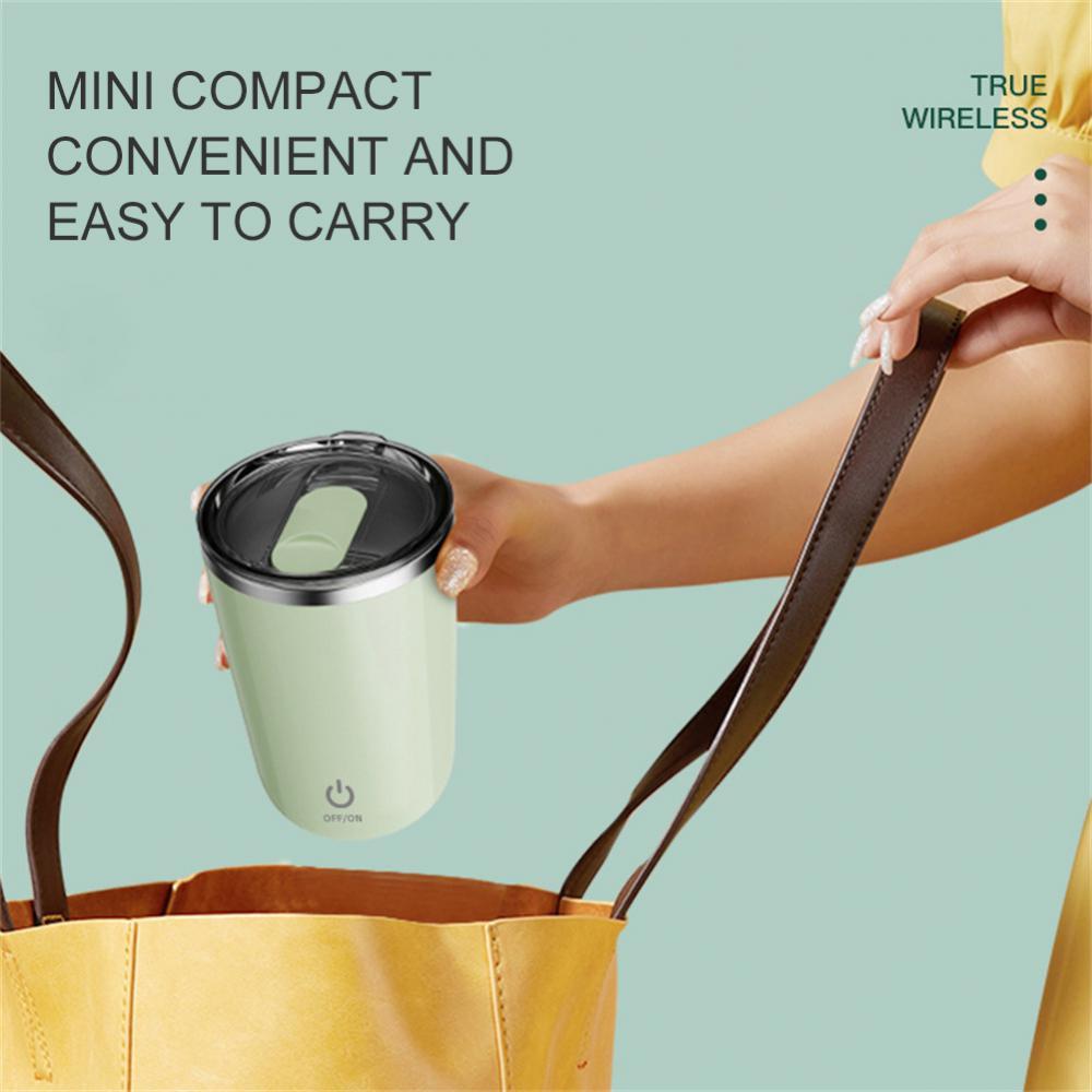 Taza automezcladora magnética 350 ml (acero inoxidable, eléctrica)