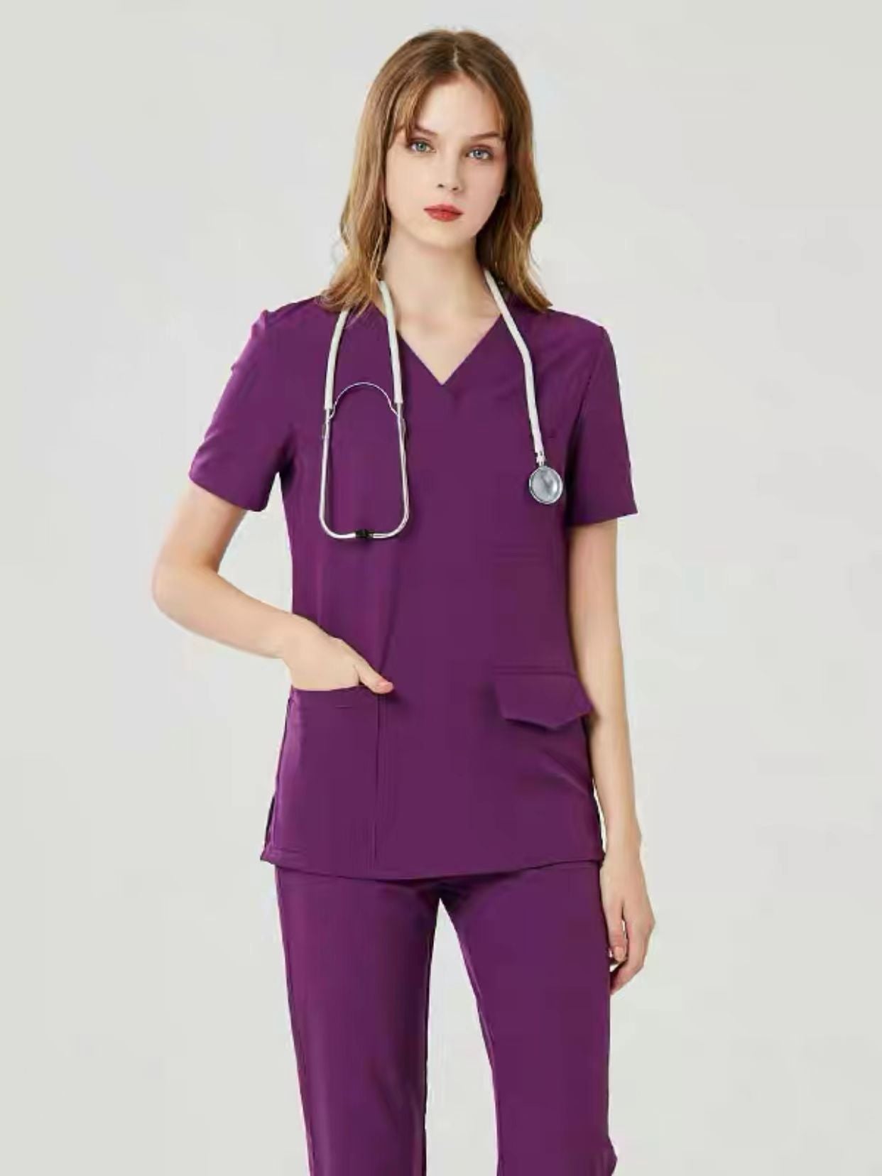 Pijama médica para hombre y mujer de quirófano (manga corta) – Bata y pantalón