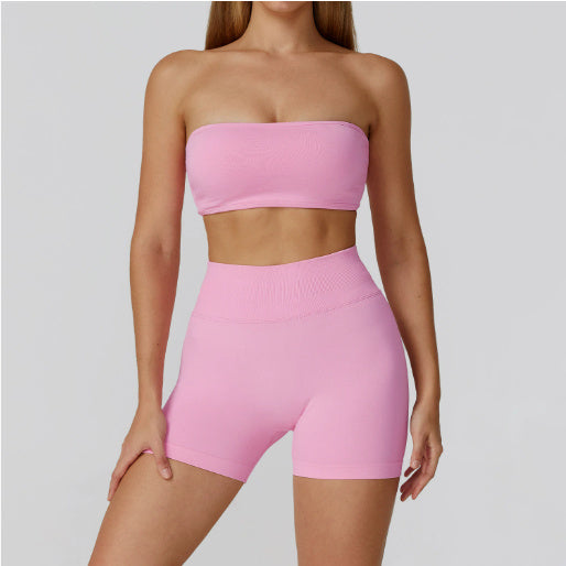 Conjunto Fitness de Yoga con Espalda Calada y Cintura Alta
