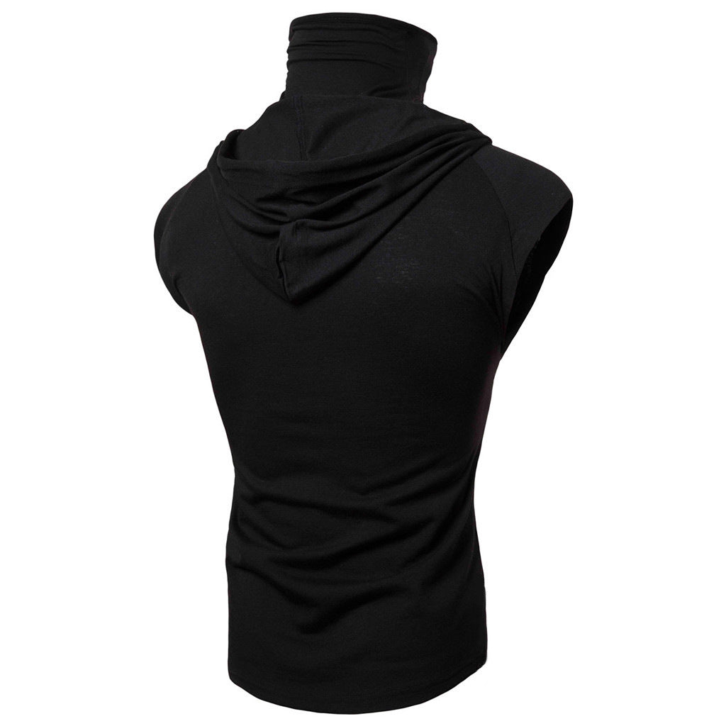 Chaleco deportivo con capucha para hombre (sin mangas)