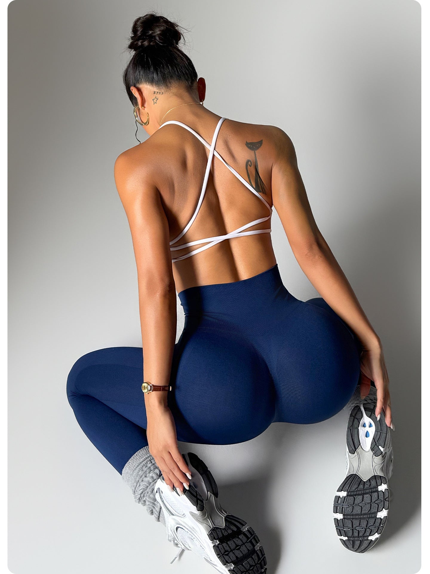 Leggings de yoga para mujer sin costuras (tiro alto, secado rápido, realce de glúteos)