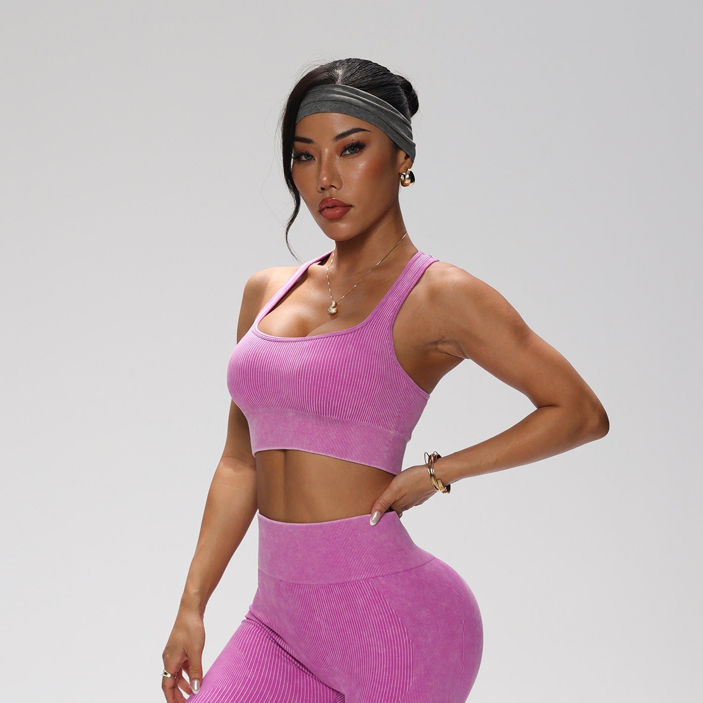 Conjunto de yoga de secado rápido: bra deportivo, chaleco, leggings
