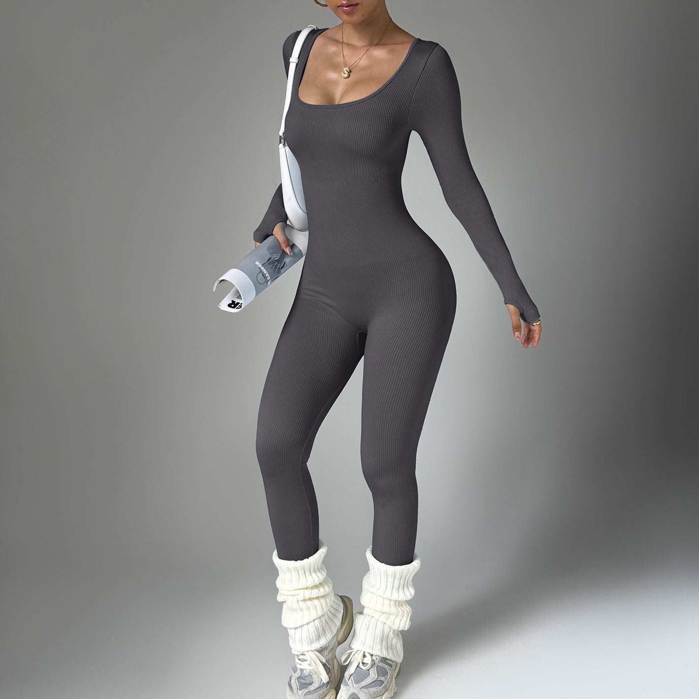 Body deportivo de manga larga (secado rápido, ajuste ceñido) – yoga/fitness