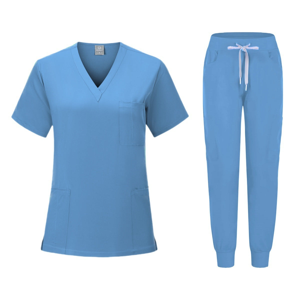Pijama médico mujer (scrub) de manga corta — elástico y de secado rápido