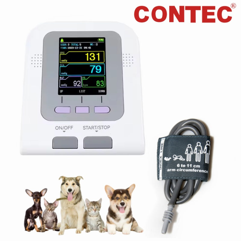 Tensiómetro veterinario digital CONTEC08A Vet (NIBP con brazalete)