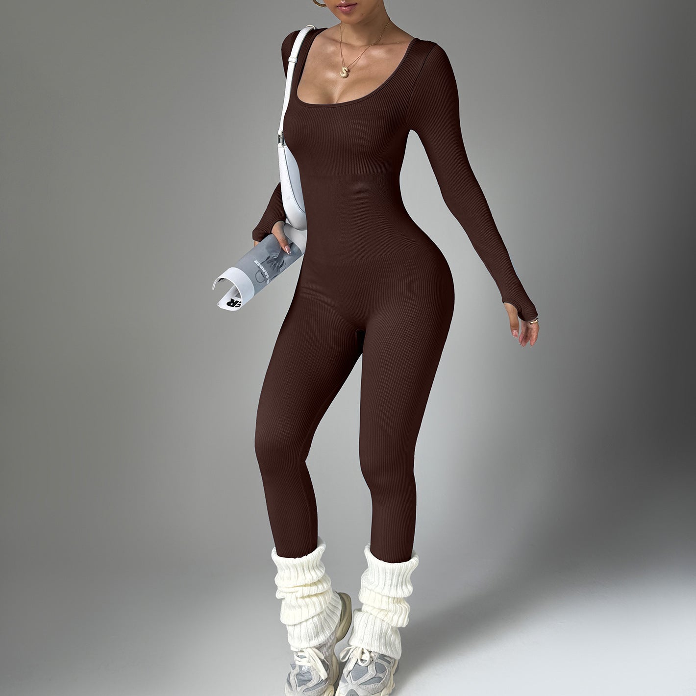 Body deportivo de manga larga (secado rápido, ajuste ceñido) – yoga/fitness