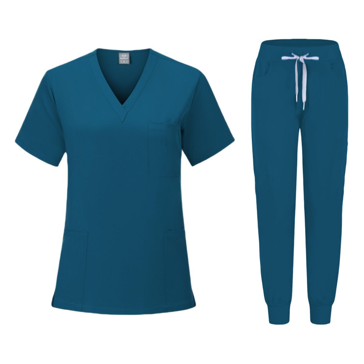Pijama médico mujer (scrub) de manga corta — elástico y de secado rápido