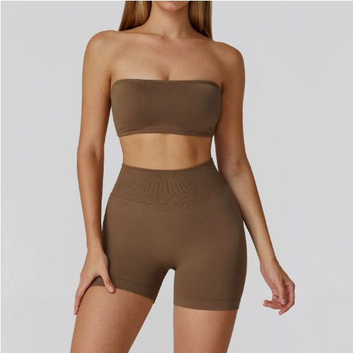 Conjunto Fitness de Yoga con Espalda Calada y Cintura Alta