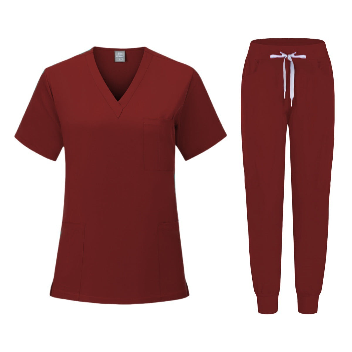 Pijama médico mujer (scrub) de manga corta — elástico y de secado rápido