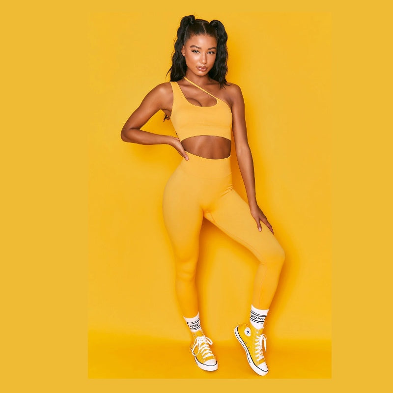 Conjunto de yoga/fitness para mujer sin mangas (tirantes, alta elasticidad)