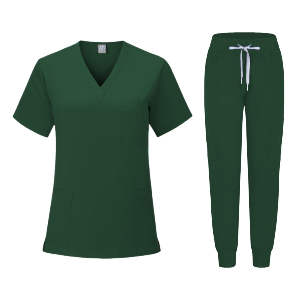 Pijama médico mujer (scrub) de manga corta — elástico y de secado rápido