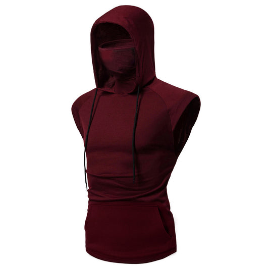 Chaleco deportivo con capucha para hombre (sin mangas)
