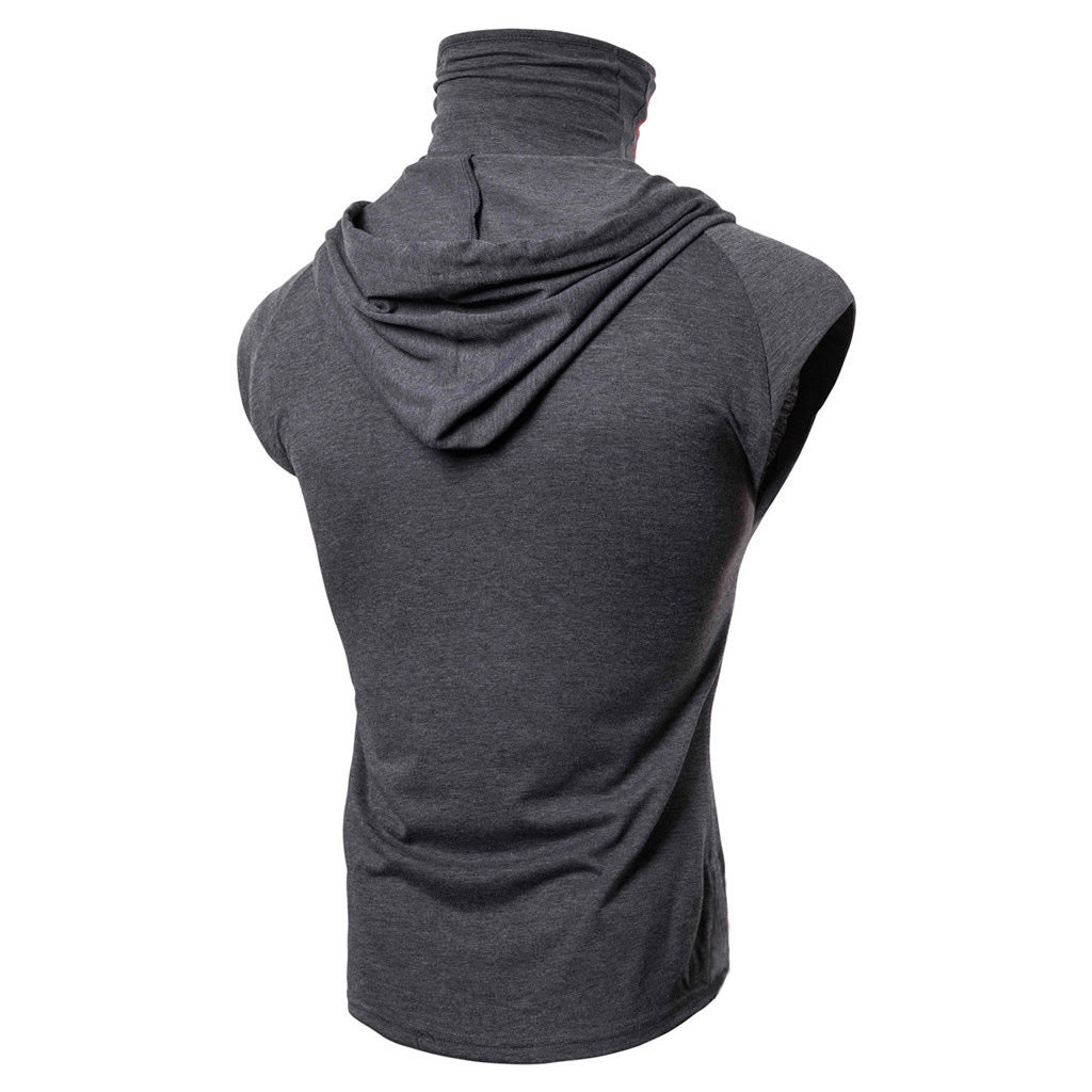 Chaleco deportivo con capucha para hombre (sin mangas)