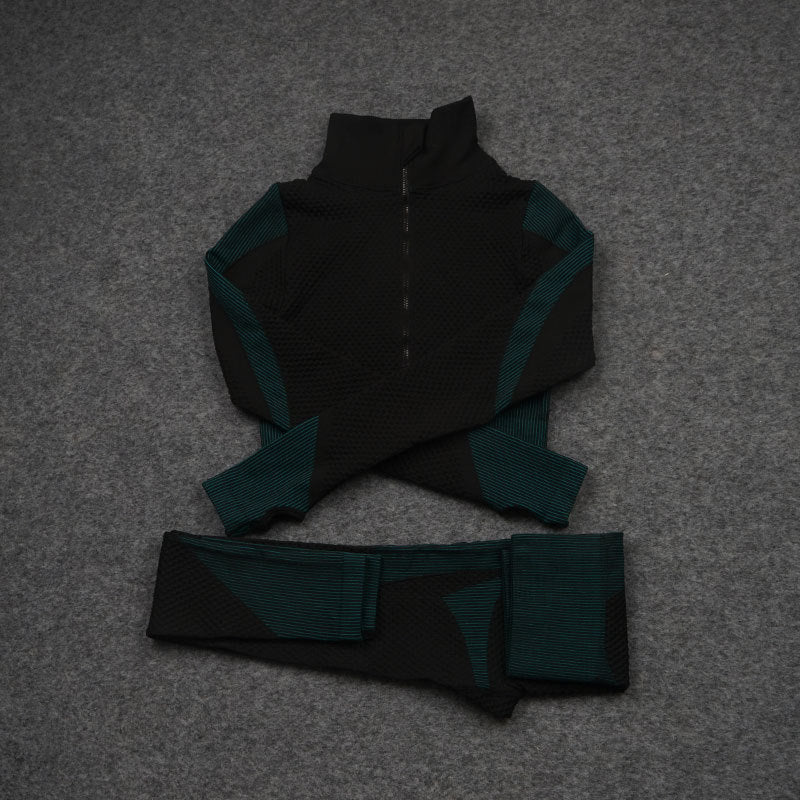 Conjunto deportivo de yoga 3 piezas (elástico)