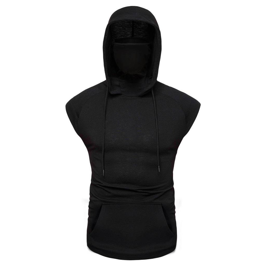 Chaleco deportivo con capucha para hombre (sin mangas)