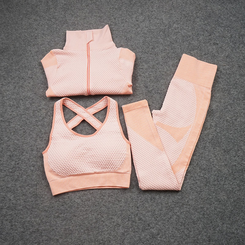 Conjunto deportivo de yoga 3 piezas (elástico)
