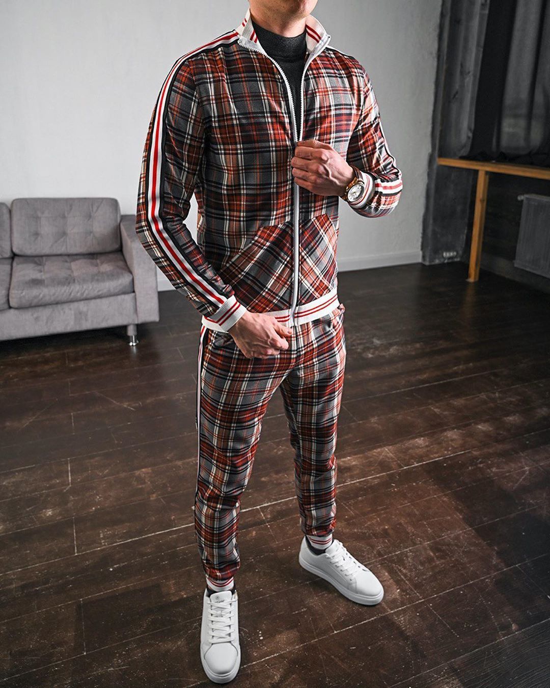 Conjunto deportivo casual para hombre (tallas grandes, 2 piezas)