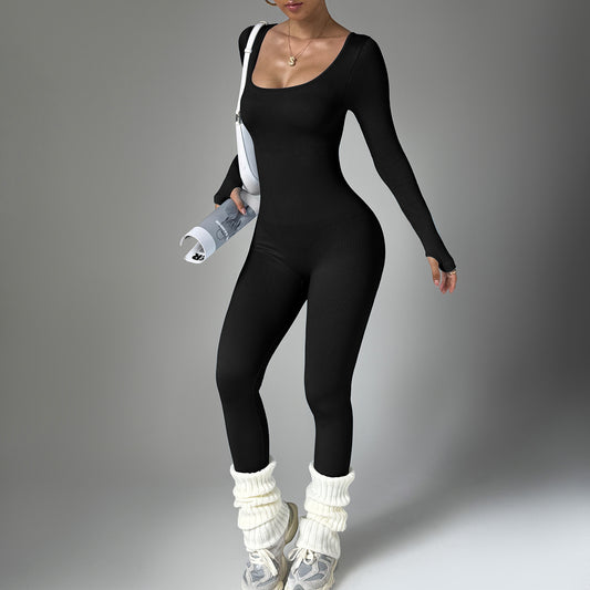 Body deportivo de manga larga (secado rápido, ajuste ceñido) – yoga/fitness