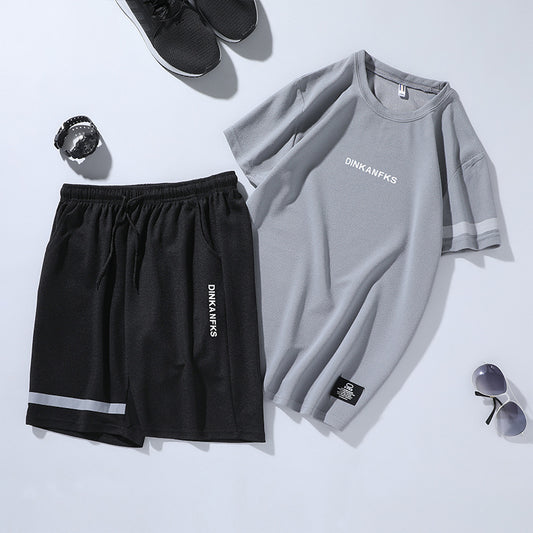 Conjunto deportivo para hombre (2 piezas): camiseta manga corta + short