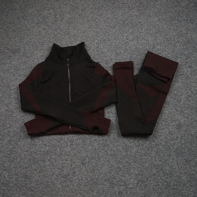 Conjunto deportivo de yoga 3 piezas (elástico)