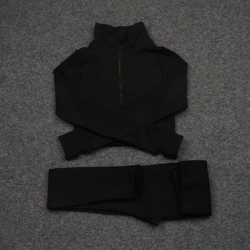 Conjunto deportivo de yoga 3 piezas (elástico)