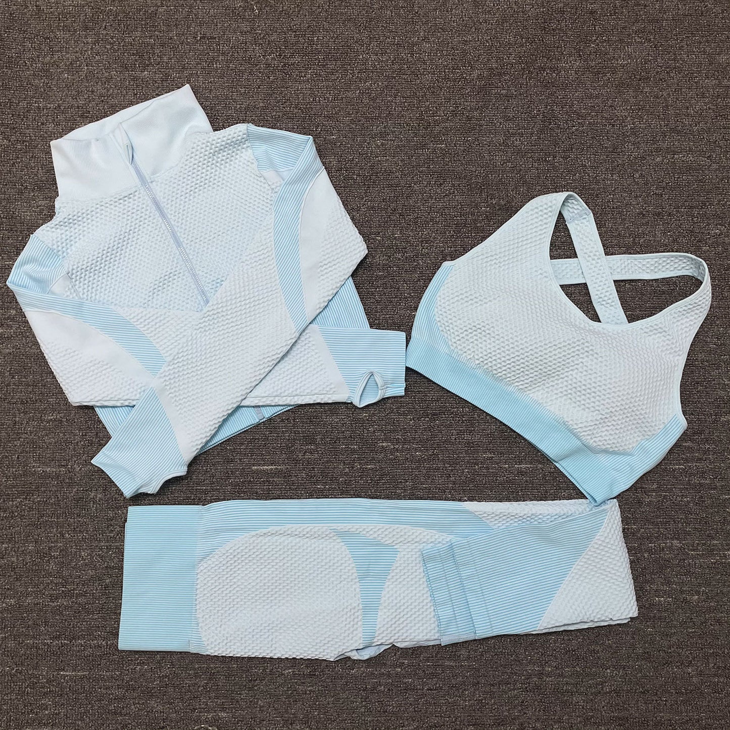 Conjunto deportivo de yoga 3 piezas (elástico)